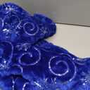 Christmas Tree Skirt Blue 48 inch Silver Christmas Tree Skirt Snowflakes Faux Fur for Xmas Holiday Home Party Decorations