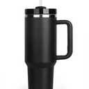 40 oz Tumbler with Handle and Flip Straw Lid - Upgraded Greatyos Insulated Traveler Tumblers with Lids Straws Vacuum Leak Proof Stainless Steel 40oz Cup Mug Gifts for Men Women Him Her (Black)