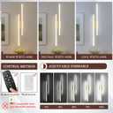 LED Wall Sconce Set of 2 Gold Remote Modern LED Vanity Lights Set of 2 Indoor Wall Light Fixtures for Living Room, Dimmable Wall Sconce for Bedside Bedroom Bathroom, 31.5inch 2 Pack, 32 inches