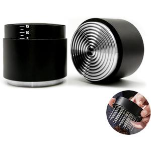 53MM Espresso Accessories - WDT Tool , Coffee Tamper set with 2-in-1 Design, 304 Stainless Steel Premium Coffee Accessories for Home Baristas & Beginners (Black)