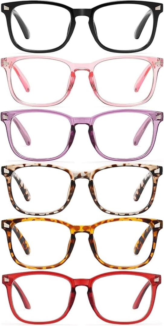 CCVOO Reading Glasses for Women/Men, Eyeglasses, Blue Light Readers for Women/Men, Computer Eye Glasses, Cheaters (C 6 Pack Mix)