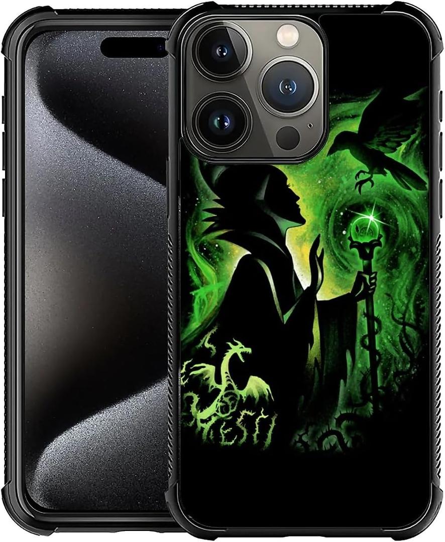 CARLOCA for iPhone 16 Pro Case,Green Magic Lady Pattern Ultra Protection Shockproof Soft Silicone TPU Non Slip Back for iPhone 16 Pro