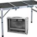 Portable Folding Outdoor Camping Table 3FT Lightweight Small Foldable Design of 19.6 inch Height for Picnic, BBQ, Travel & Outdoor Compact, Collapsible & Durable Camp Tables with Adjustable