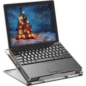 Simple Houseware Mesh Laptop Stand with 11-Levels Adjustable Ventilated Computer Holder, Black