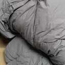 Luxurious All-Season Goose Down Feather Fiber Comforter Queen Size Duvet Insert, Exquisite Pinch Pleat Ruffled Twisted Flower, Premium Baffle Box, 100% Egyptian Cotton Cover, 60 oz. Fill Weight, Gray