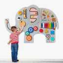 Large Elephant Wooden Activity Wall Panel Christmas Gift Educational Montessori Toy for Toddler Kids Interactive Sensory Activity Busy Board Daycare Learning Center Toddler Room Decor
