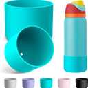2 x 2PCS Silicone Water Bottle Boot for Owala 24oz 32oz 40oz, Anti-Slip Protective Sleeve Bottom Bumper Protector for FreeSip, Twist, and Flip Stainless Steel Water Bottles (Blue)