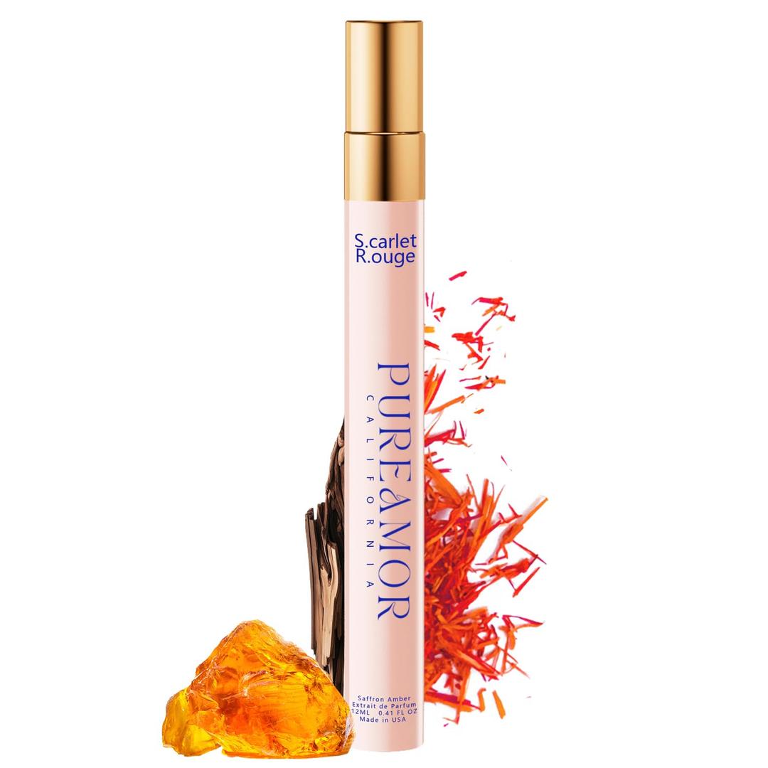 PUREAMOR Pheromones Perfumes for Women, Saffron Amber Extrait de Parfum Oil Spray, 0.41 fl oz (12ml) Travel Size, Long-Lasting Warm Spicy Fragrance, Amplify Charm for Date & Daily, Made in USA