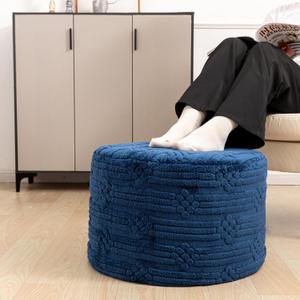 Asuprui Pouf Ottoman Foot Rest – Plush Round Allinone Foam Stool for Cozy Lounging, Floor Pouf & Chic Decor (Navy Blue)