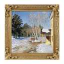 FOLKOR Antique Gold 12x12 Canvas Frame, Solid Wood Baroque Ornate Art Frame for Oil Paintings Prints Pictures Posters, Finished Open Back Frame, No Back & Cover (Gold)