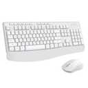 Wireless Keyboard and Mouse Combo, E-YOOSO 2.4GHz Full Sized Ergonomic Wireless Keyboard with Wrist Rest, 3 DPI Adjustable and 6 Buttons Cordless USB Mouse for Computer, Laptop, PC, Windows (White)