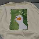 Cute Duck Sweatshirts for Women Silly Goose Graphic Funny Kawaii Sweatshirt Teen Girls Hoodie Pullover Tops (Large, Apricot)