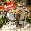Chafing Dishes for Buffet 4 Pack, 6QT [Worry-Free Assemble] Food Warmers for Parties Buffet [Mirror-Like Polished Finish Stainless Steel Round Chafing Dish Buffet Set with Complete Set