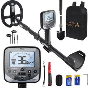 PRO-Z60 Metal Detector for Adults with Pin Pointer,16" Detection Depth Professional Metal Detector Kit High Frequency 19.23kHz Gold Detector with Ground Balance,Double-D Waterproof Coil for Beach