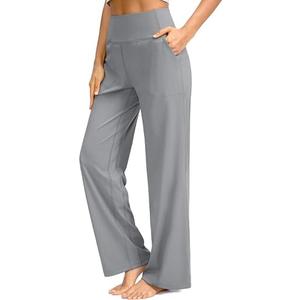 Soothfeel Wide Leg Pants for Women Petite/Regular/Tall High Waist Stretch Yoga Work Dress Lounge Sweatpants with Pockets Size L