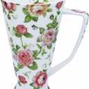 17oz Cute Coffee Mug for Women Bone China Coffee Mug Cute Mugs Christmas Mugs Birthday Gifts for Mom Friends (white garden flower mug)