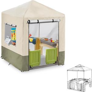 Outdoor Kids Playhouse Cover,600D Heavy Duty Waterproof Play House Covers,56" W x 56" D x 60" H,Suitable for All Around Playtime Patio with Canopy Playset -Beige
