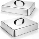 2pcs Rectangular Basting Cover, Stainless Steel Cheese Melting Dome Steaming Cover Lid, Commercial Grade Heavy Duty Griddle Grill Accessories for Flat Top Grill Cooking