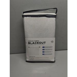 Amazon Basics 100% Blackout Curtains with Grommets, 2 Panels, 52 x 84 Inches, Beige