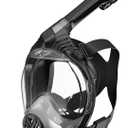Full Face Snorkel Mask- Snorkeling Gear for Adults with Safe Dry Top Breathing System, 2025 Latest Foldable Panoramic View Snorkeling Mask for Men and Women, Anti Fog Anti Leak (Large-X-Large, Black)