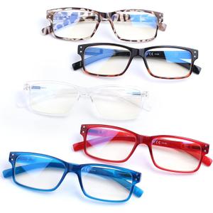 5 Pair Reading Glasses Quality Lightweight Blue Light Blocking Eyeglasses with Spring Hinge Readers for Women Men (Mix Color-2, 3.50)