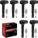 UF242 Ignition Coil Pack and Iridium Spark Plugs Set of 6 Compatible with Honda Accord 2000-2007 Odyssey 1999-2007 2008-2010 EX LX Pilot 2003-2008 Ridgeline 2006-2008 Acura MDX TL V6,Replace#,GN10168