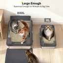 Stainless Steel Litter Box Extra Large for Big Cats Multi-Cats, Jumbo Extra Large Metal Cat Litter Box with High Sided Lid, Anti-Urine Leakage, Non-Stick,Include Litter Scoop