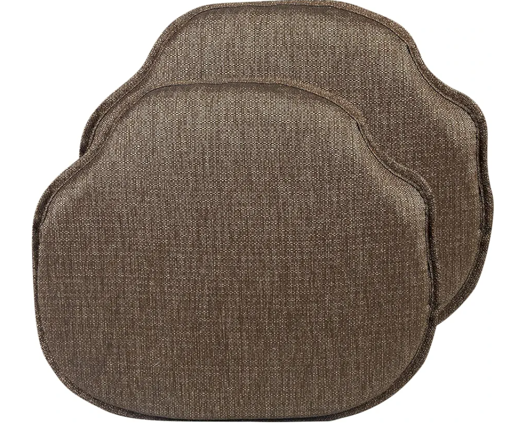 Klear Vu Gripper Omega Non-Slip Windsor Chair Cushions with Skid-Proof Seat Pad for Dining Room, Kitchen, and Office Use, 16x15 Inches, 2 Count (Pack of 1), Chestnut