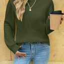 Zeagoo Womens Sweaters 2026 Fashion Fall Tops Crew Neck Long Sleeve Knit Pullover Sweater S-XXL (Green, S)