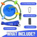 Tree Swing for Kids,Climbing Rope with Platforms,Disc Swing Seat Set Outdoor Playground Accessories for Kids-Include Carabiner, 4ft Tree Strap and Tree Protector