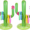Cactus Inflatable Ring Toss Summer Party Games Toys Floats - Mexican Fiesta/Llama/Pool Party/Cinco de Mayo Party Supplies Favors for Kids Teens Adults