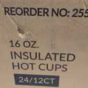 Insulated Paper Cups with Lids - 16 oz - Case Pack of 288 - For Coffee, Tea & To-Go Beverages
