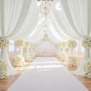 50ftx14ft Ivory Backdrop Curtain for Wedding Parties, W5' x H14'