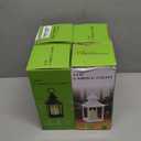 4 Pcs Lanterns Decorative 11.4 Inch Ramadan Vintage Tall Lanterns Hanging with Flashing LED Pillar Candles Battery Operated Candles Waterproof for Ramadan Wedding Outdoor Decor