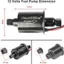 CarBole 12v Universal Electric Fuel Pump 5-9 PSI 30GPH Gasoline and Diesel Fuel Transfer Pump for Carburetor Engine E8012S E8016S EP12S FD0002 (Black)