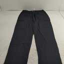 Men's Casual Cargo Pants Relaxed Fit Elastic Waist Drawstring Side Cargo Pockets Trouser Lightweight Work Pants (3X-Large, Black)