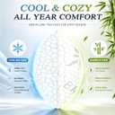 Yettbea Adjustable Shredded Memory Foam Pillows Queen Size Set of 2, Luxury Bamboo Cooling Pillow w/Washable Zippered Cover, Soft or Firm Support Bed Pillow for Side, Back, Stomach Sleeper