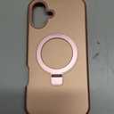 Compatible with iPhone 16 Plus Case 6.7''with Magnetic Ring Stand [Military Drop Protection][Compatible with Mag-Safe] Shockproof 16 Plus Phone Case for Men Wowen,Rose Gold