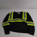 Hi Vis Safety Long Sleeve ShirtsHigh Visibility Class 3 T Shirts with Reflective Strips and Pocket, Quick Dry Mesh Construction Work Shirt for Men/Women (Black,XL)