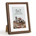 Dreamland 20x30 Solid Walnut Wood Picture Frame, 20 x 30 Wood Poster Frames with Mat for 16 x 24, Rustic Wooden 20 by 30 Frames with Tempered Glass
