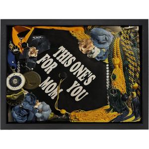 GraduationMall 12"x16" Graduation Cap Shadow Box Frame Wood Display Case with Stick Pins & Hanging Hardware