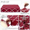 Newwiee 8 Pcs Patio Stretch Sofa Cushion Covers Stripe Outdoor Cushion Covers Replacement Patio Furniture Couch Slipcovers Chair Seat Soft Flexibility Protector(Wine Red)
