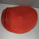 AHHFSMEI Round Braided Placemats 15 Inch Round Table Mats for Dining Tables Natural Woven Heat Resistant Place mats Set of 6 (Red Shine)