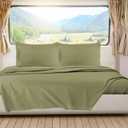 Nestl Sage Green Short Queen Sheets for RV, Hotel Luxury RV Queen Sheets Set, 4 Piece Fitted Bed Sheet Set and Pillowcases, Super Soft, Wrinkle-Free, and Breathable Camper Bedding