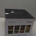 4 Pack Glass Salad Jars with Wooden Lids for Meal Prep, Leakproof Container with Two Small Built in Cups for Wet/Dry Separation for Salad Dressing and Ingredients, 32oz Mason Jars (Acacia)