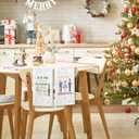 2 x Cheroloven Nutcracker Christmas Towels, 2 Pack Holiday Kitchen Dish Towels, Funny Nutcracker Xmas Bathroom Hand Towels, Christmas Kitchen Bathroom Decorations, White Elephant Gifts for Women Men