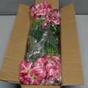 Yastouay Artificial Flowers for Outdoors, 12 Bundles Fake Outdoor Flowers, UV Resistant Artificial Petunias Fake Flowers, Mixed Rose Red Realistic Fake Plants for Porch Patio Garden Decor