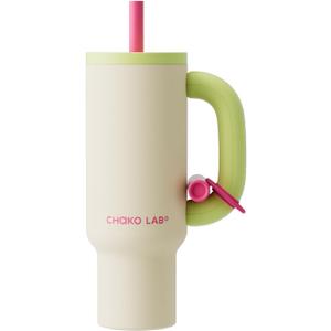 CHAKO LAB BaWang Insulated Stainless Steel Tumbler | Tumbler with Handle and Straw 33oz | Cup Holder Friendly for Travel | Leakproof Water Bottle | BPA-Free | Cerratic liner| green