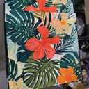 Hawaiian Pillow Covers 18x18 Inch Set of 2 Summer Tropical Palm Leaves and Floral Cotton Linen Decorative Throw Pillow Cases Monstera Flower Cushion Covers for Bedroom Living Room Sofa Chair Decor