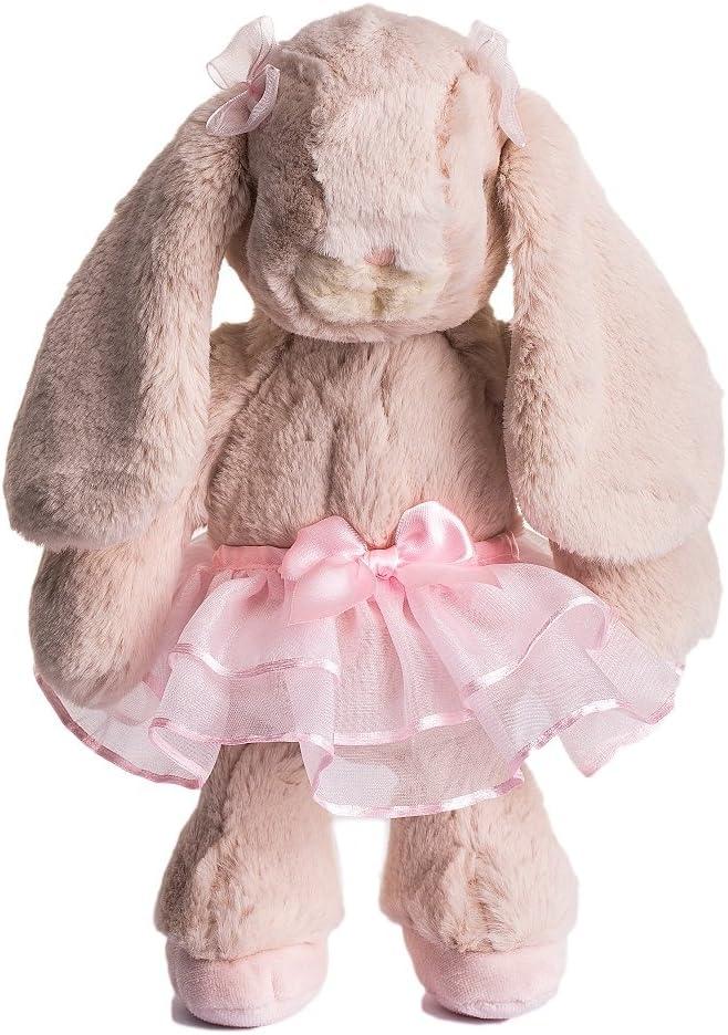 Precious Dilly Dudu 10" Ballerina Softest Plush Bunny Rabbit Pink Tutu Beige
